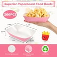 thumbnail image 2 of Bandejas desechables para comida Yinkin Paper Boat, 200 unidades (1 kg, color rosa), 2 of 6