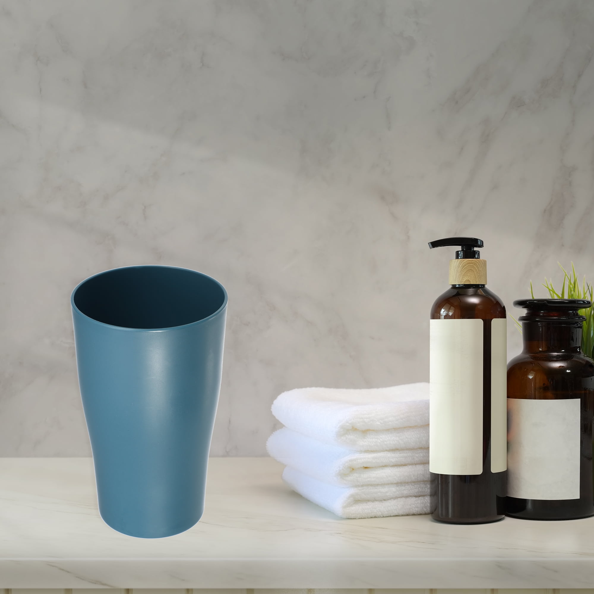 Unique Bargains 2pcs Bathroom Toothbrush Tumblers PP Cups for Bathroom 4.92''x3.03'' Blue