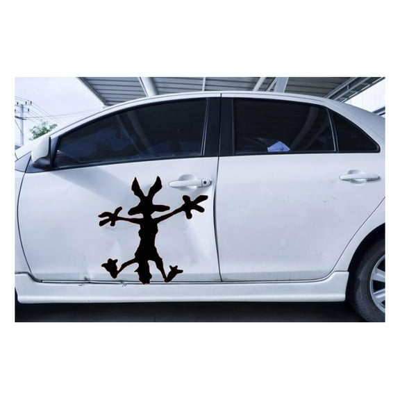 XL 24" Wile E Coyote Hitting Wall Wiley Vinyl Decal