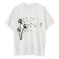 thumbnail image 5 of WREESH Women's Oversized T-Shirts Casual Round-Neck Printed Loose Short Sleeve Graphic Tops White, 5 of 5