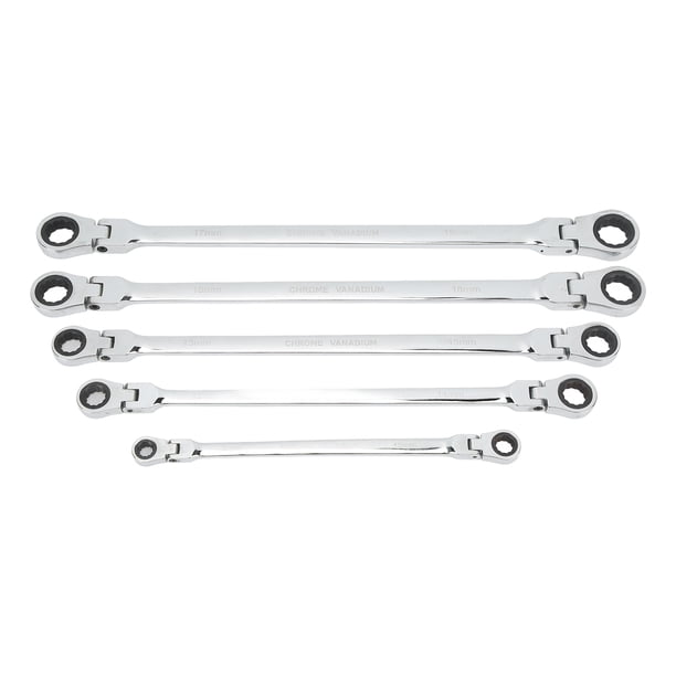 Juego De Llaves De Extremo De Caja Doble, Llave De Trinquete De Engranaje De Cabeza Flexible Extralarga De 72 Dientes De Alta Resistencia Para Herramienta Mecánica Profesional ANGGREK Double Box End Wrench Set