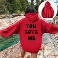 thumbnail image 2 of Women's Sweatshirts Hoodies Long Sleeve Hoodie Womens Pullover Sweatshirt Graphic Hoodie Red Plain Sweatshirt Fall Outfit College Clothes for Women, 2 of 8