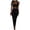 Black, variant on Women’S Sexy Hollow Out 2-Piece Matching Set, Sleeveless Spaghetti Strap Crop Tank Top With High Waist Slim Fit Bodycon Maxi Skirt, Smooth Stretch Polyester Fabric, 2pcs, Sizes S To XL