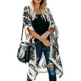 thumbnail image 3 of Cheers US Tassle Women's Long Floral Kimono Printed Cardigan Sheer Swimsuit Cover Ups, 3 of 6