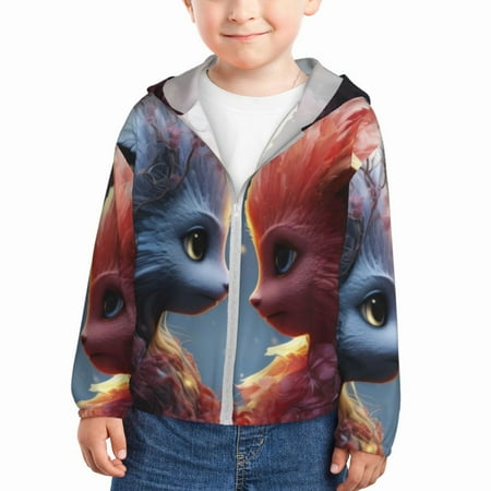 

Gaeub Cute Red And White Elf Print Athletic Sun Protection Hoodie for Kids Long Sleeve Outdoor UV Shirt Running Fishing Top for Boys Girls-5 Years