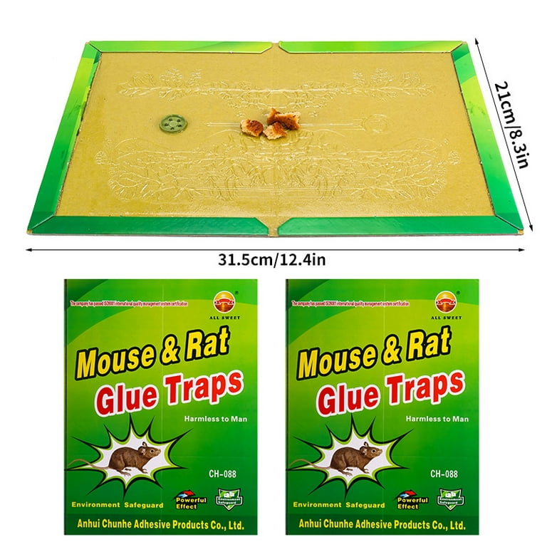ELEGENZO Sticky Mouse Trap Mouse Traps Indoor for Home Rat Traps That Work  for Trapping Snakes Rats Spiders Roaches & Other Rodents，3 transparent