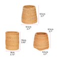 thumbnail image 3 of Hand Woven Rattan Pen Holder Cups Wicker Makeup Brush Storage Basket Kitchen Cookware Organizer Caddy Home Table Decoration, 3 of 7
