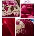 thumbnail image 5 of DBOZE Warm Heavy Plush Korean Style Mink Raschel The Best  Winter Blanket, 2 Ply Reversible Silky Soft Velvet Warm Plush Fleece King Size, Burgundy/Cream, 5 of 7