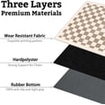 thumbnail image 3 of Office Chair Mat for Hardwood & Tile Floor,Boho Khaki White Checkered 48"x36" Low-Pile Computer Chair Mat for Rolling Chairs Carpet, Under Desk Non Slip Gaming Rug,Rubber Backing Large Protector Mat, 3 of 6