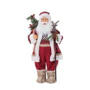 Starlight Collection, Red Fabric Standing Old World Santa of the Forest