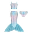 thumbnail image 3 of Girls Mermaid Swimsuit 3 Piece Bikini Set,Scales Print Two Piece Bathing Suit with Removable Fishtail Tulle Skirt Size 8Y, 3 of 9
