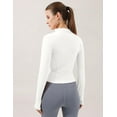thumbnail image 3 of ORUYROP Veste de Course Légère Extensible pour Femmes avec Fermeture Éclair Complète et Trous pour les Pouces, 3 of 7
