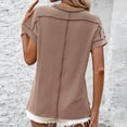 thumbnail image 5 of Trendy Ribbed Womens Tops Summer Short Sleeve Loose Casual T Shirts Tops, 5 of 6
