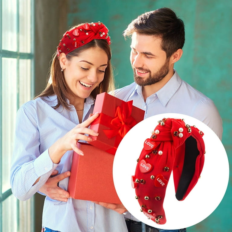 Valentine Day Headband for Women Love Heart Headband Jeweled