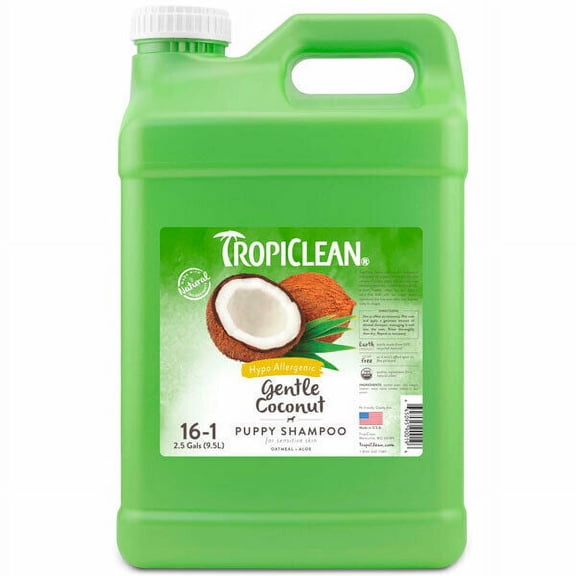 Coconut Hypoallergenic Puppy Shampoo Deep Cleansing Extra Gentle Concentrate (2.5 Gallon)