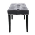 thumbnail image 5 of Jopath Upholstered Tufted Bench Ottoman , Velvet Dining Bench Bedroom Bench Footrest Stool Accent Bench for Entryway Dining Room Living Room, Dark Gray, 5 of 6
