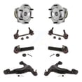 thumbnail image 1 of Transit Auto Front Hub Bearing Lower Control Arm with Ball Joint Outer Tie Rod Sway Bar Stabilizer Link Kit (8Pc) for Car Toyota 4Runner FJ Cruiser RWD - Left Right Side (Driver Passenger) K7T-111635, 1 of 11