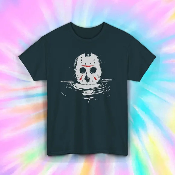 Horror Mask Scary Jason Killer Movie Slasher T-Shirt S-5XL