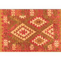Ahgly Company Indoor Rectangle Southwestern Orange Country Area Rugs, 5' x 7'