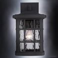 thumbnail image 5 of Urban Ambiance Luxury Craftsman Outdoor Wall Light, Small Size: 13"H x 8"W, with Tudor Style Elements, Highly-Detailed Design, High-End Black Silk Finish and Water Glass, UQL1232, 5 of 8