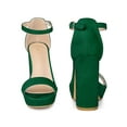 thumbnail image 5 of Perphy Platform Ankle Strap Open Toe Block Heel Sandals for Women Green 6, 5 of 6