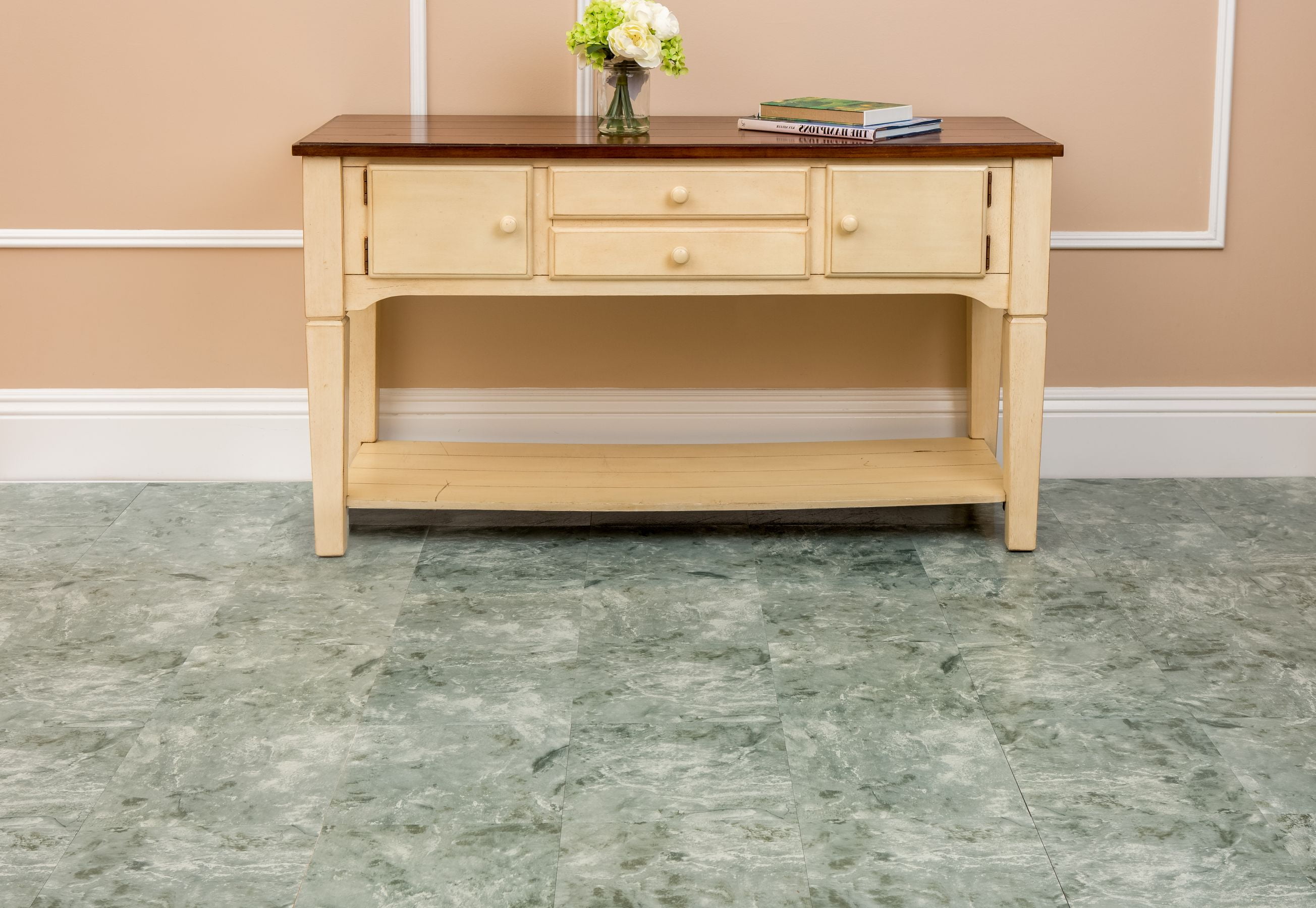 Traditional Elegance Madison Verde Marble Vein 12x12 Self Adhesive Vinyl Floor Tile - 20 Tiles/20 sq. ft.