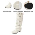 thumbnail image 3 of SACFOF Knee High Boots Women Fall Slouchy Fold Over Tall Boots Round Toe Chunky Heel Pleated Fold Over Knee High Boot, 3 of 6