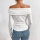 thumbnail image 3 of Blusa Mangas Largas Camiseta básica de manga larga para mujer, camisa informal para salir Ygjytge Blanco T M para Mujer, 3 of 5