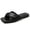 Black, variant on Womens Ruched Strap Slide Sandals Square Toe Flat Slippers Minimalist Faux Leather Slip On Shoes Non Slip Soft Sole Sandals for Summer Beach Casual Daily Wear