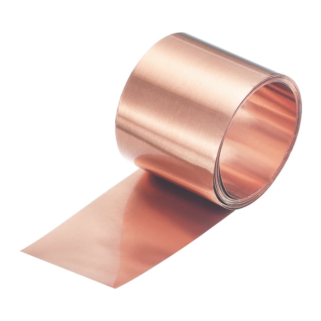 Rollo de Hoja de Cobre 2000mm x 20mm x 0.03mm, Tira de Cobre 99.9% Pura, Placa de Metal de Cobre para Proyectos de Bricolaje