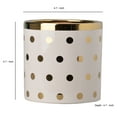 thumbnail image 4 of Benjara Ceramic Cylindrical Planter with Polka Dots Pattern, White and Gold, 4 of 4