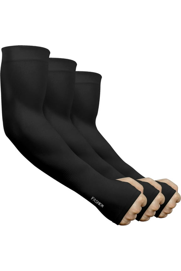 3 Pairs UV Protection Cooling Arm Sleeves for Women Men, Long Sunblock Protective Cycling Arm Cover