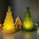 thumbnail image 1 of Lámpara de Navidad LED, árbol de Navidad de cristal, decoración de Navidad, luces de Navidad para hogar, árbol de Navidad colgante, diseño de 2 niveles, base de madera, iluminación de Navidad para, 1 of 8