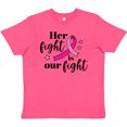 thumbnail image 3 of Inktastic Breast Cancer Awareness Her Fight is Our Fight Youth T-Shirt, 3 of 5