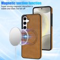 thumbnail image 2 of ELEHOLD Case for Samsung Galaxy S22 Plus, Shockproof Slim Magnetic Leather Case, Compatible with MagSafe Accessories,Brown, 2 of 4