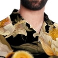 thumbnail image 5 of Starry Bees in the Sky Men's Short Sleeve Poplin Shirt, Casual Button Down Shirts, Printed Summer Beach Shirt, Unisex Casual Button Down Top, 5 of 6