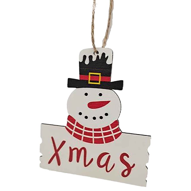 Christmas Decor Wooden Christmas Tree Snowman Wood Chip Pendant Colorful Wood Chip Christmas Ornament Pendant 10pcs Fall Decorations for Home Clearance on Clearance
