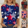 thumbnail image 6 of YanHoo 3/4 Sleeve T Shirts for Women 3/4 Sleeve Shirts for Women 4th of July 3/4 Sleeve Tops Teen Girls Crewneck Sweatshirts Independence Day 3/4 Length Sleeve Shirts Y2K Outfits, 6 of 6
