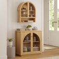 thumbnail image 4 of EYYTHUNG Wall Cabinet Wall Mounted, Bathroom Medicine Cabinets, Floating Storage Cabinet with Acrylic Door and Open Shelf, Natural Oak, 4 of 6