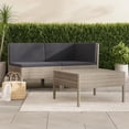 thumbnail image 7 of Outdoor 3pc Patio Sofa Set with Table, Dark Gray Cushions, Poly Rattan, 7 of 7