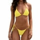 thumbnail image 1 of Conjuntos de bikini Prolriy para mujer, bikini de malla de encaje con tirantes y espalda descubierta, dos piezas, trajes de baño para mujer, amarillo, L, 1 of 8