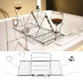 thumbnail image 3 of Stainless Bathtub Tray Over the Tub Racks Retractable Shower Organizer with Extending Sides for Holding Wine and Towels, 3 of 8