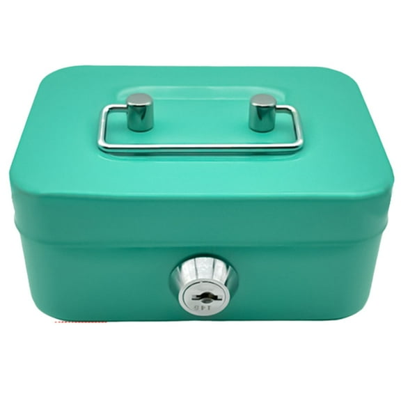 Cash Box with Key Lock, Furenl Lockable Box Chest Metal Small Modern Stand Bank Lock Box with Key to Hold Prizes Good Gift Choice for Adults, Storage Box