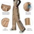 thumbnail image 2 of Women's Pants Gothic Y2k Cargo Baggy Wide Leg Vintage Casual Harajuku Trousers for Girls Streetwear, 2 of 5