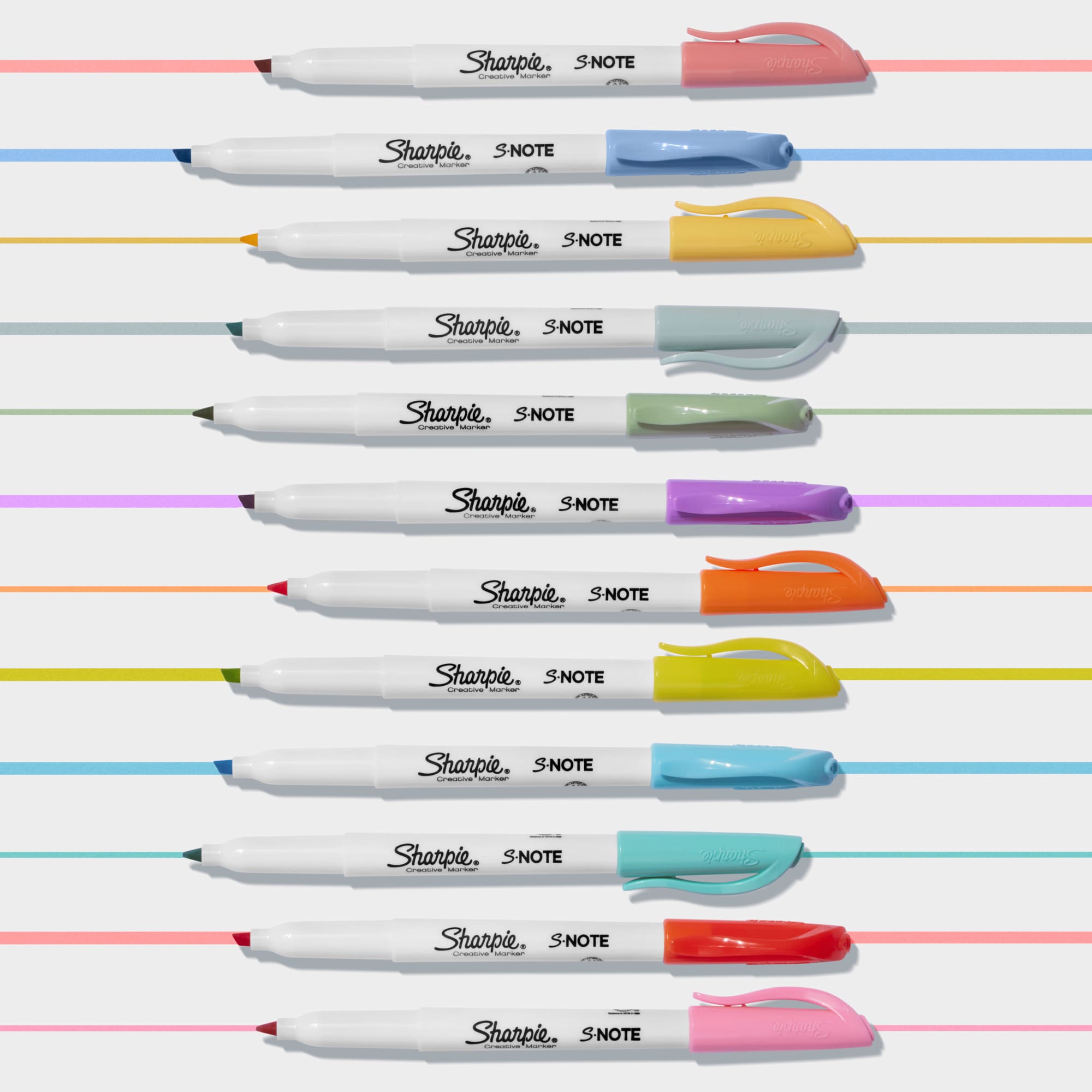 Marcadores creativos Sharpie S-Note colores surtidos, punta cincel, 6 piezas 7