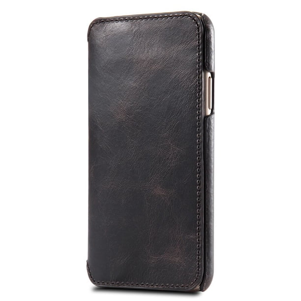 Funda de cuero de vaca con tapa para teléfono, carcasa de lujo con capa superior de cera de aceite para iPhone 12, 13, 14, MAX, Samsung S10, 20, note 10 plus Fivean unisex