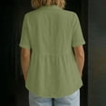 thumbnail image 6 of hotojiny Button Down Shirts for Women Lightweight Half Sleeve Linen Cotton Collared Summer Tops Dressy Casual Work Blouses, 6 of 7