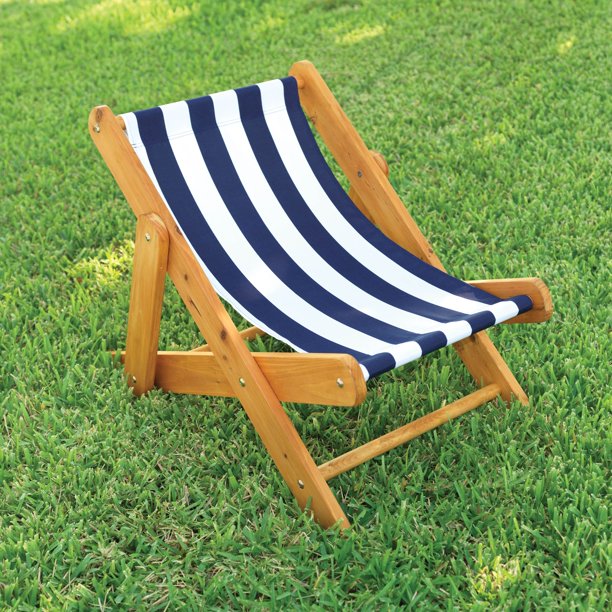 KidKraft Outdoor Sling Chair with Navy Stripe Fabric 102 Walmart