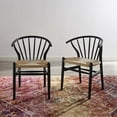 thumbnail image 2 of Modway Flourish Spindle Wood Dining Side Chair Set of 2 in Black, 2 of 8