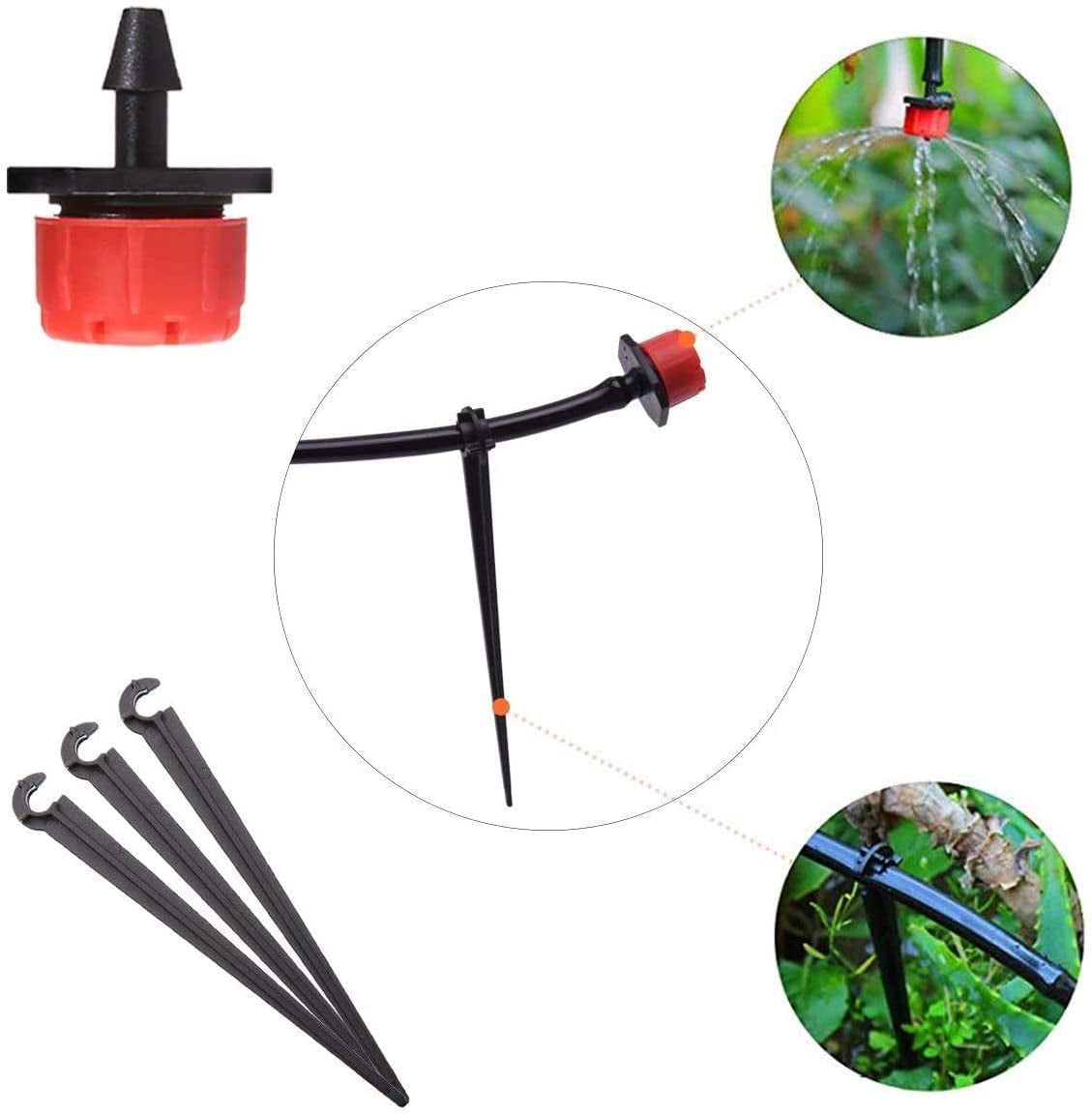 Lawn Flower Bed Patio 1/4 Blank Distribution Tubing Garden Watering System/DIY Self Plant Garden Hose Watering Kit （red） for Garden Greenhouse MSDADA 82ft Watering System for Plants 